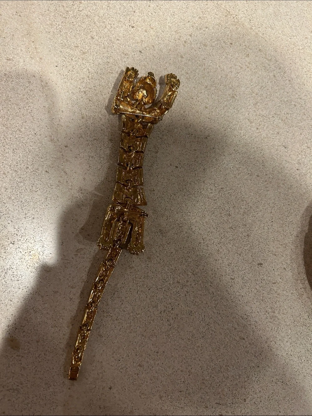 Gold and Black Leopard Accent Sculpture Necklace Pendant -Nature Core